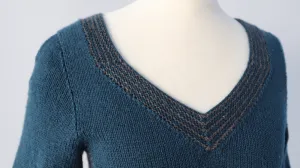 Dieser Ausschnitt hat an drei Stellen Abnahmen. Ausschnitt Stricken