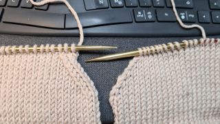 Die betonte Abnahme ist mindestens eine Masche vom Rand entfernt betonte abnahme